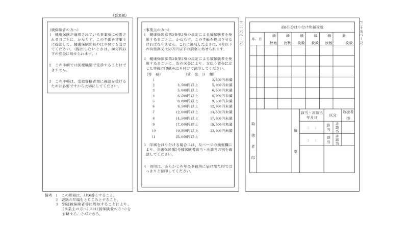 日雇手帳｜裏ページ
